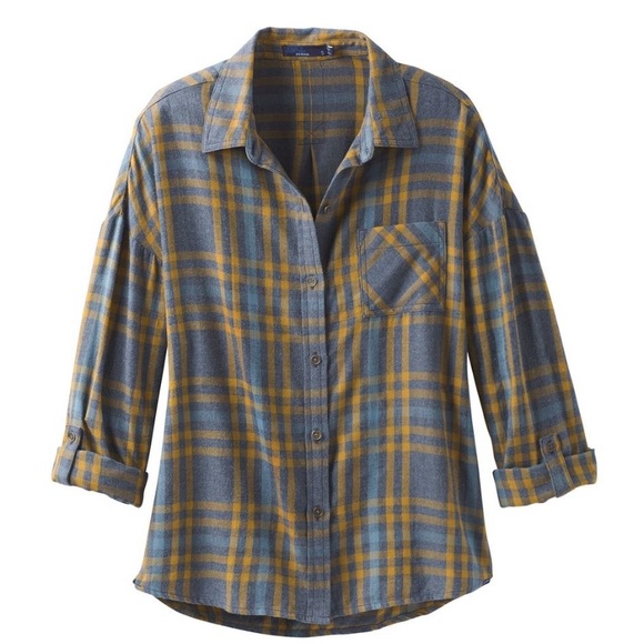 Prana Tops - NWT PrAna Womens Percy top sz XS noir blue plaid